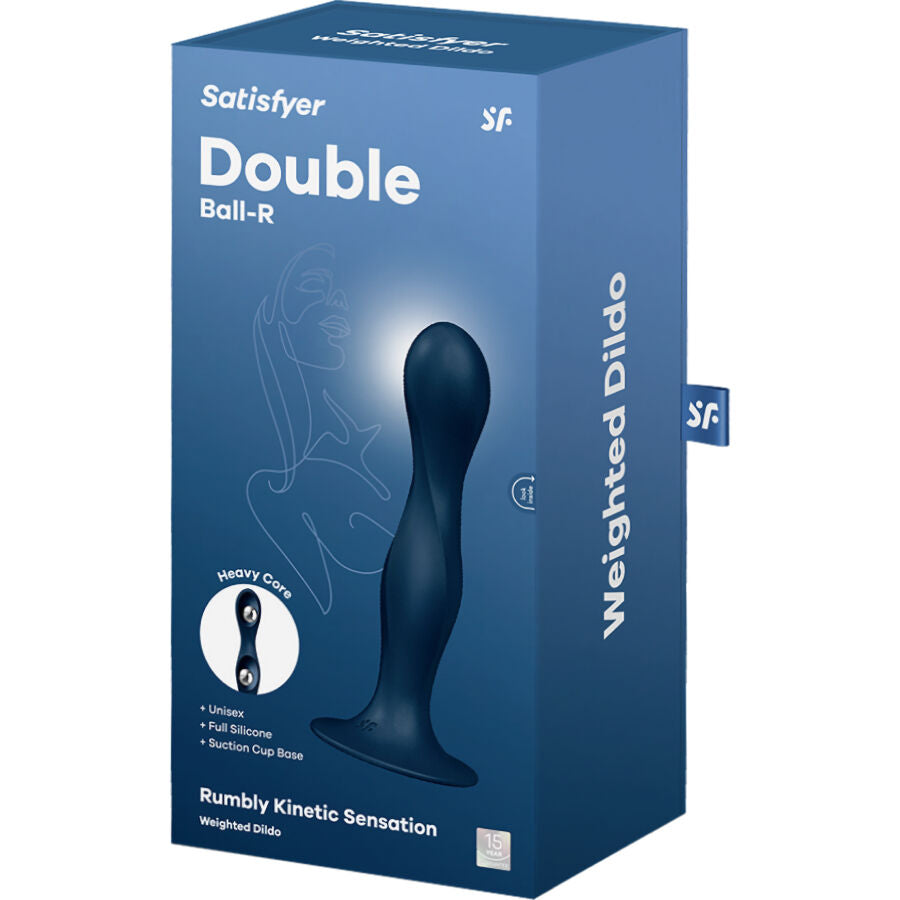 SATISFYER - GODEMICHET DOUBLE BOULE EN SILICONE GRENAT