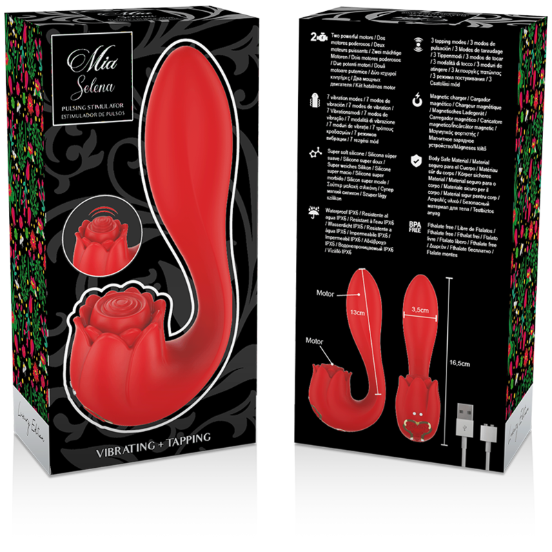 MIA - SÉLÈNE STIMULATEUR VIBRANT + BATTANT ROUGE