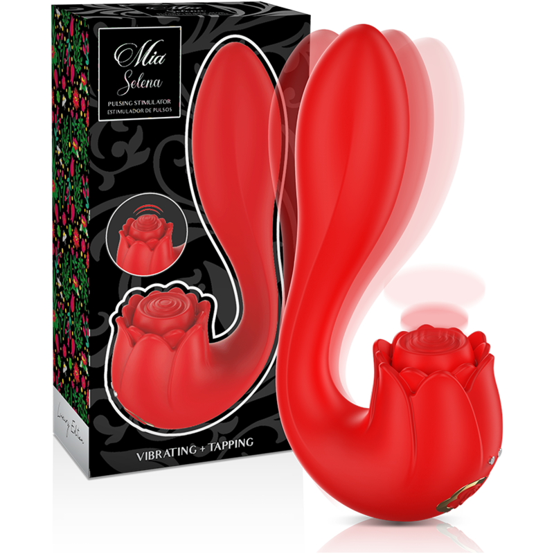MIA - SÉLÈNE STIMULATEUR VIBRANT + BATTANT ROUGE