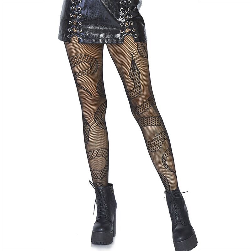 LEG AVENUE - BAS NET SERPENTS NOIRS