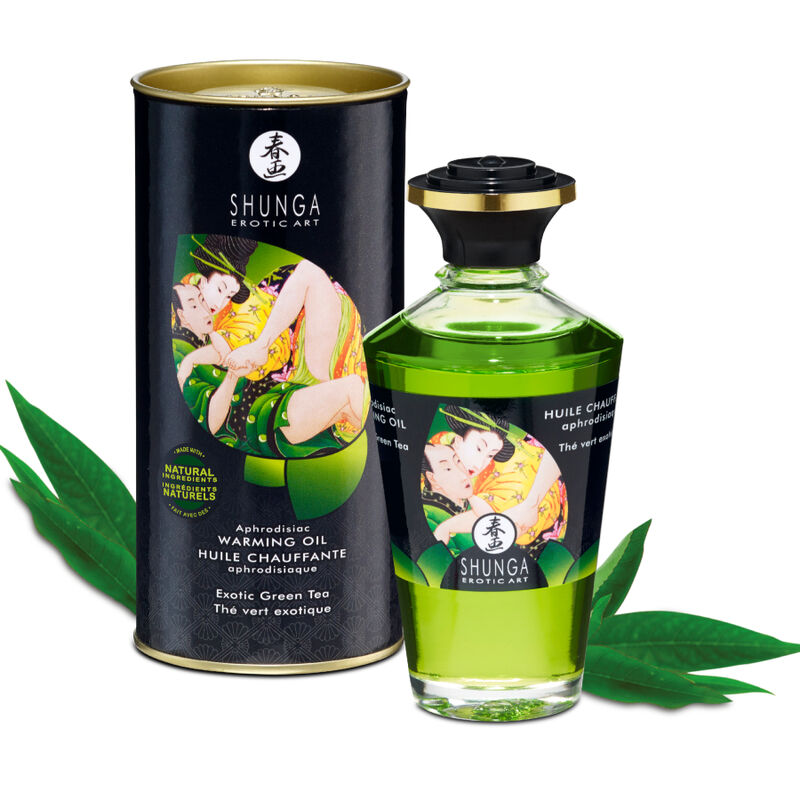 SHUNGA - HUILE DE MASSAGE CHAUFFANTE AU THÉ VERT BIO 100 ML