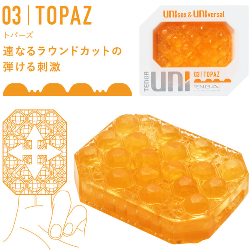 TENGA - MASTURBATEUR UNI VARIETY EN FORME DE DOIGTIER, PACK DE 4 UNITÉS