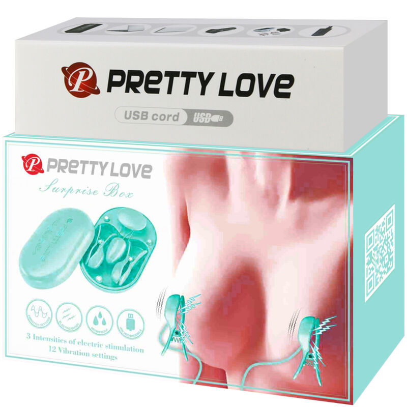 PRETTY LOVE - Pince à électrostimulation bleue SURPRISE BOX