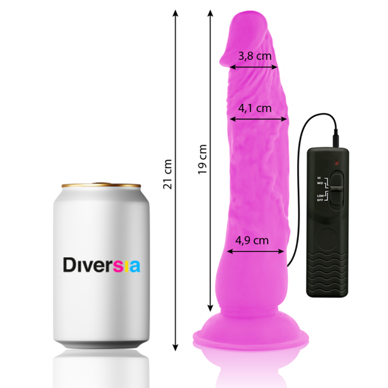 DIVERSIA - VIBROMASSEUR FLEXIBLE LILA 21 CM -O- 4.9 CM