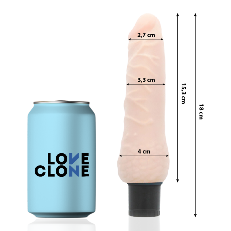 LOVECLONE - VIBREUR AUTO-LUBRIFIANT SVEN 18,5 CM -O- 3,3 CM
