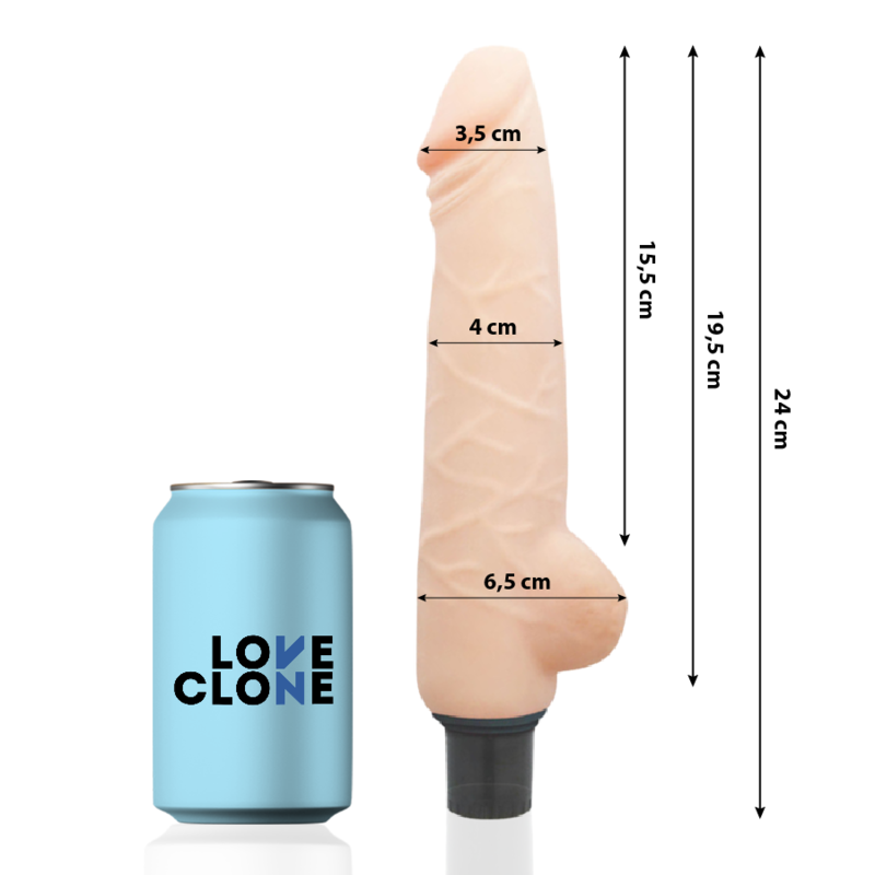 LOVECLONE - VIBREUR AUTOLUBRIFIANT HARALD 24 CM -O- 4 CM