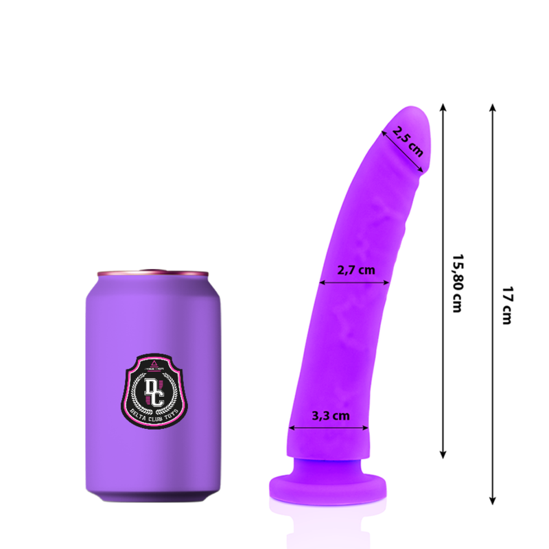 DELTA CLUB - JOUETS DILDO VIOLET SILICONE MÉDICAL 17 CM -O- 3 CM