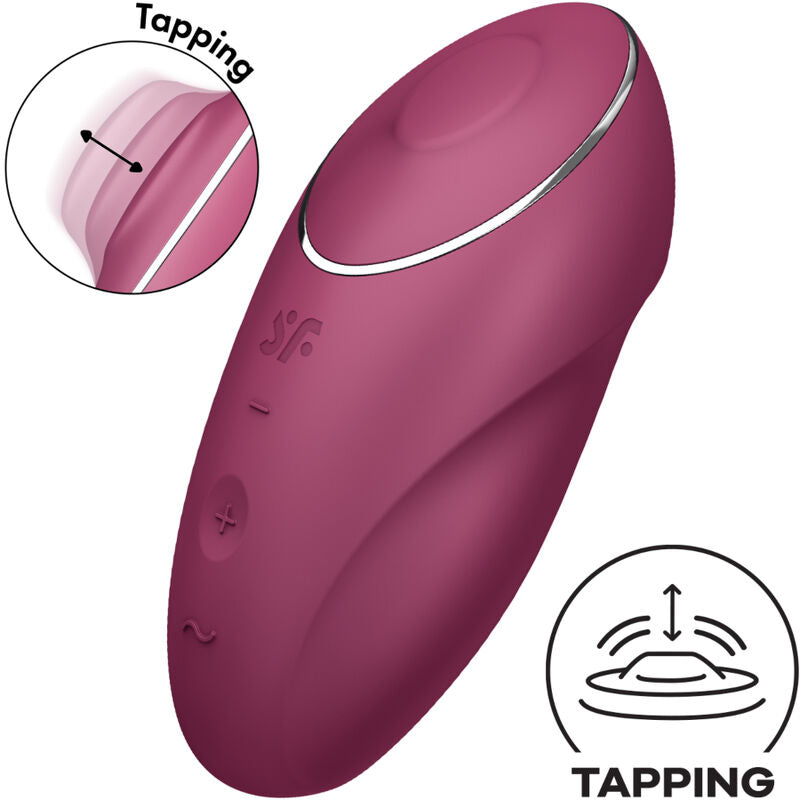 SATISFYER - TAP & CLIMAX 1 VIBREUR LAY-ON ROUGE