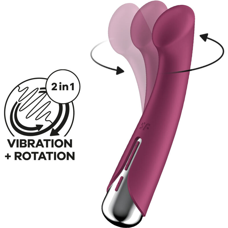 SATISFYER - SPINNING G-SPORT 1 VIBRATEUR ROTATIF ROUGE