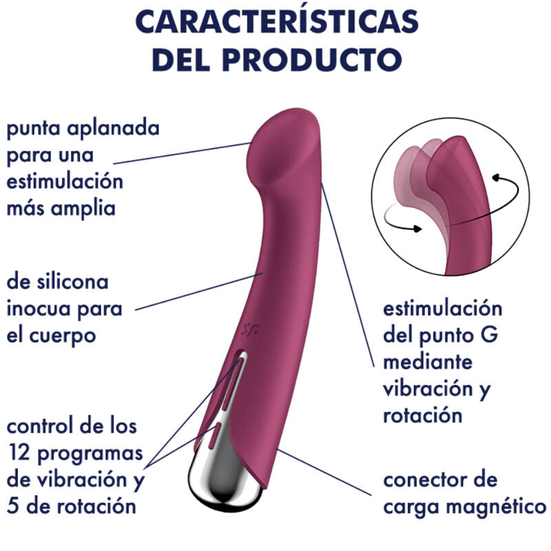 SATISFYER - SPINNING G-SPORT 1 VIBRATEUR ROTATIF ROUGE