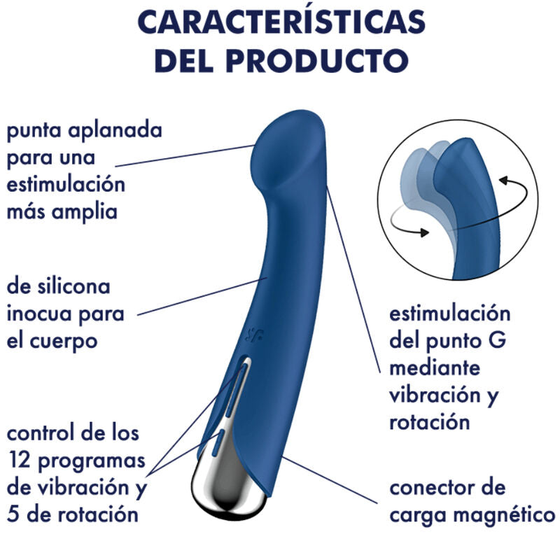 SATISFYER - SPINNING G-SPORT 1 VIBRATEUR ROTATIF ROUGE
