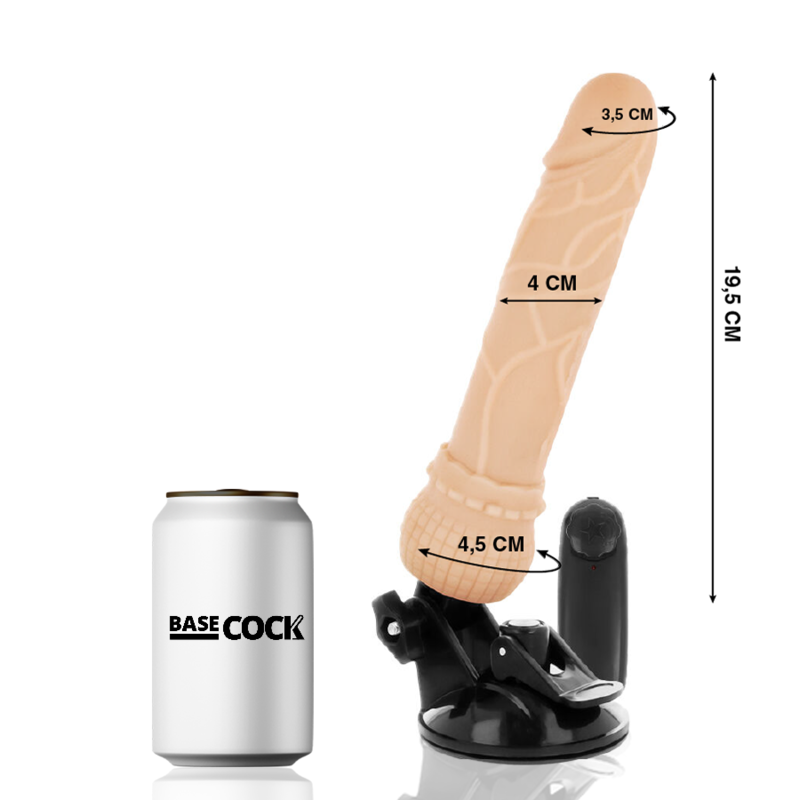 BASECOCK - VIBREUR RÉALISTE TÉLÉCOMMANDÉ NATUREL 19.5 CM -O- 4 CM