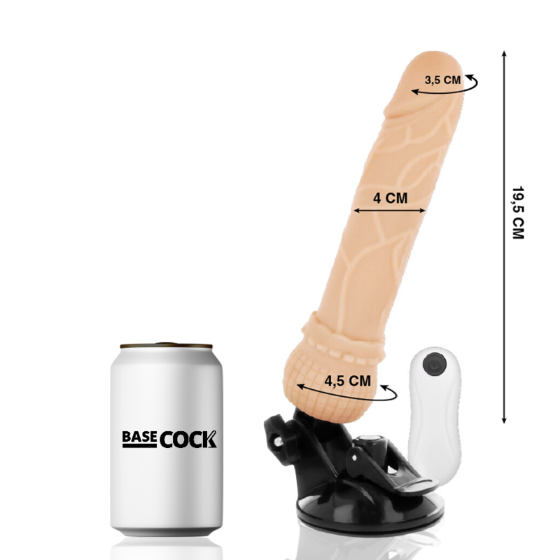 BASECOCK - VIBREUR RÉALISTE TÉLÉCOMMANDÉ NATUREL 19.5 CM -O- 4 CM