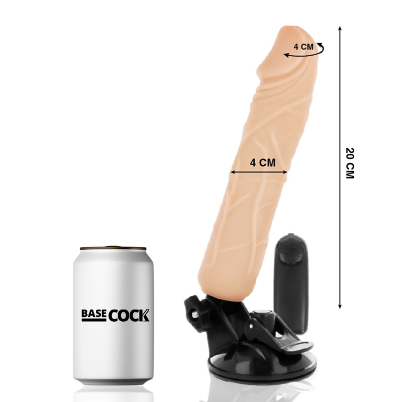 BASECOCK - VIBRATEUR RÉALISTE TÉLÉCOMMANDÉ NATUREL 20 CM -O- 4 CM