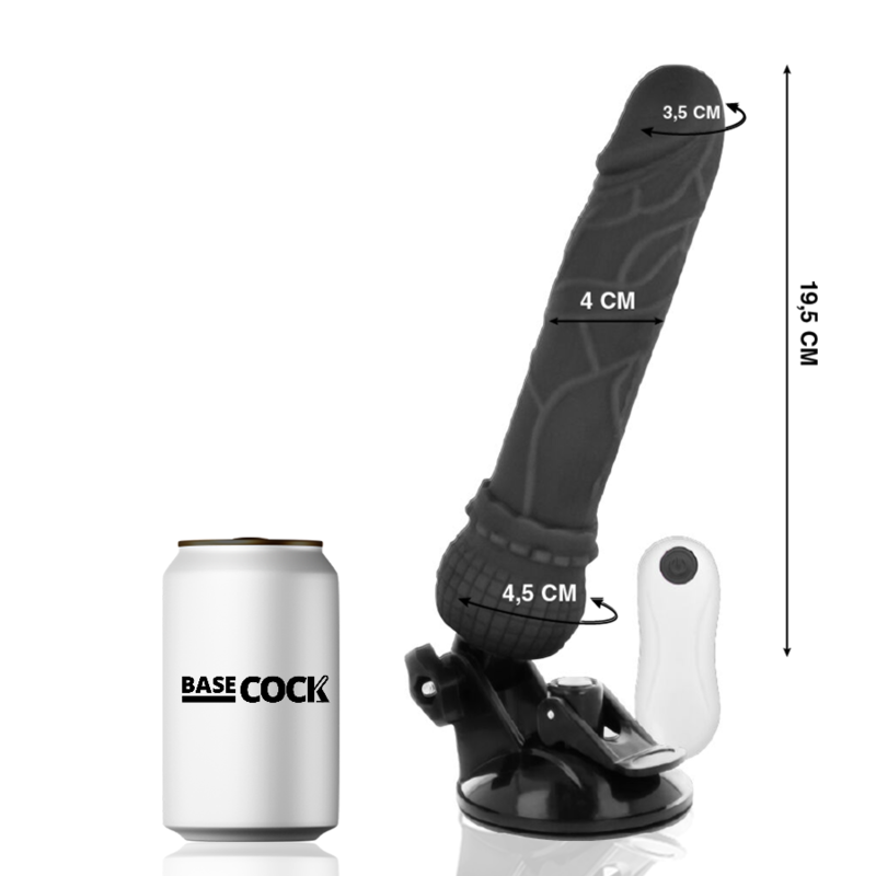 BASECOCK - VIBREUR RÉALISTE TÉLÉCOMMANDÉ NATUREL 19.5 CM -O- 4 CM