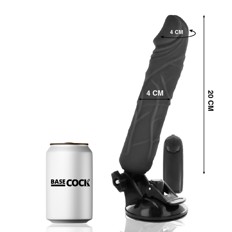 BASECOCK - VIBRATEUR RÉALISTE TÉLÉCOMMANDÉ NATUREL 20 CM -O- 4 CM