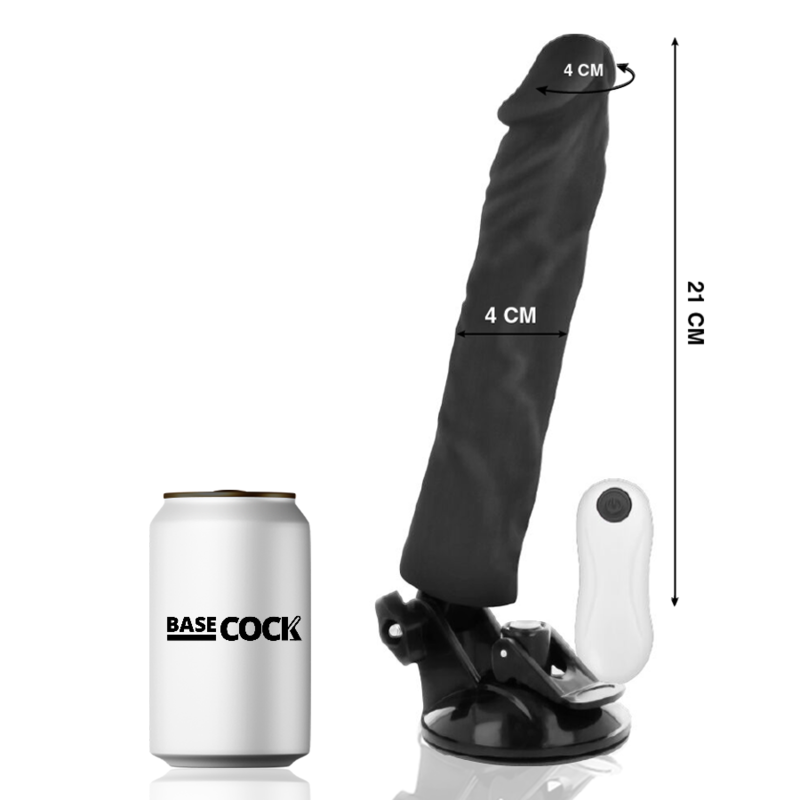 BASECOCK - VIBRADOR REALÍSTICO CONTROL REMOTO NATURAL 21 CM -O- 4 CM