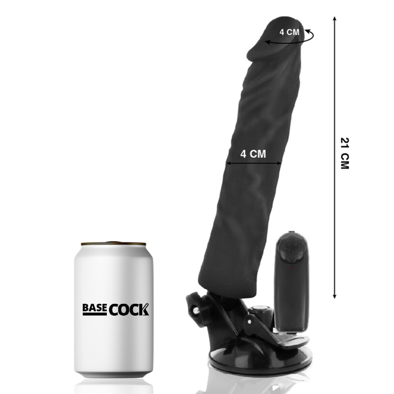 BASECOCK - VIBRATEUR RÉALISTE TÉLÉCOMMANDÉ NATUREL 21 CM -O- 4 CM