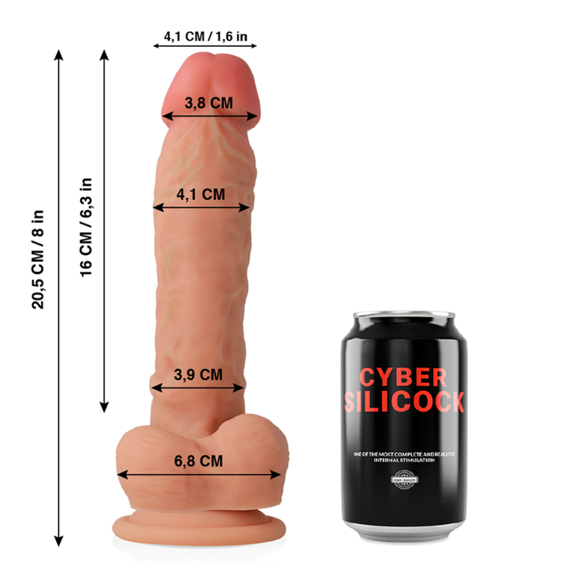 CYBER SILICOCK - GODE EN SILICONE LIQUIDE ULTRA-RÉALISTE ET DOUX 20,5 CM -Ø- 4,1 CM