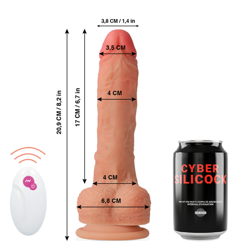 CYBER SILICOCK - TÉLÉCOMMANDE RÉALISTE MASTER HUCK 20,9 CM -O- 4 CM