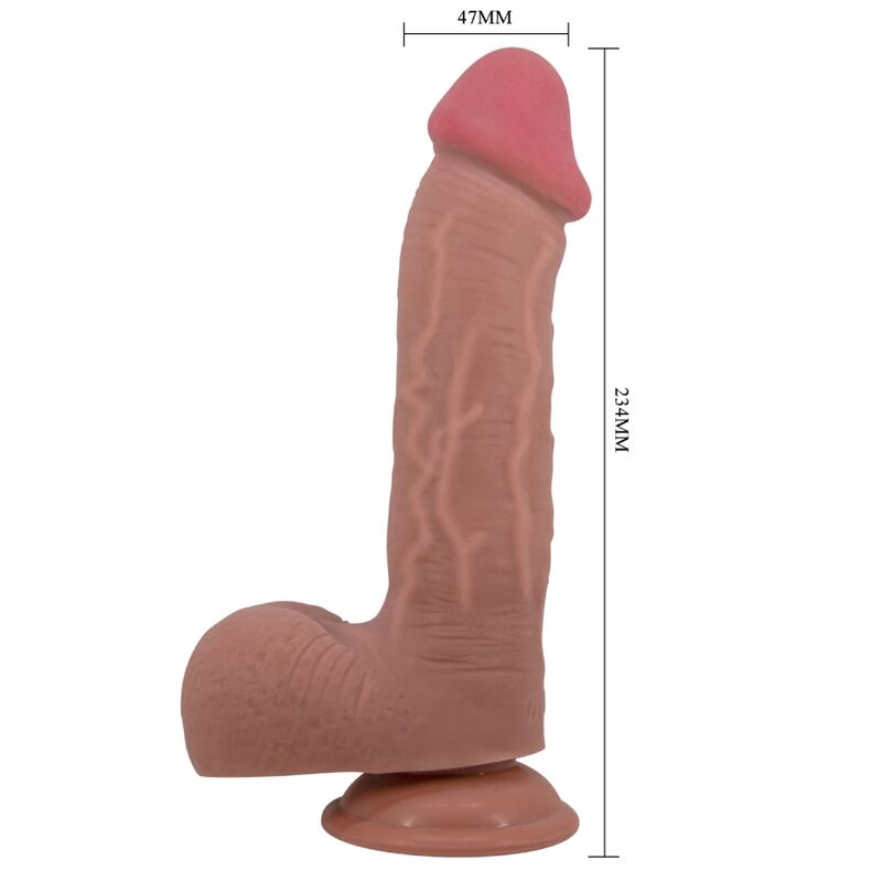 PRETTY LOVE - DILDO RÉALISTE SÉRIE SLIDING SKIN AVEC VENTOUSE SLIDING SKIN MARRON 23,4 CM