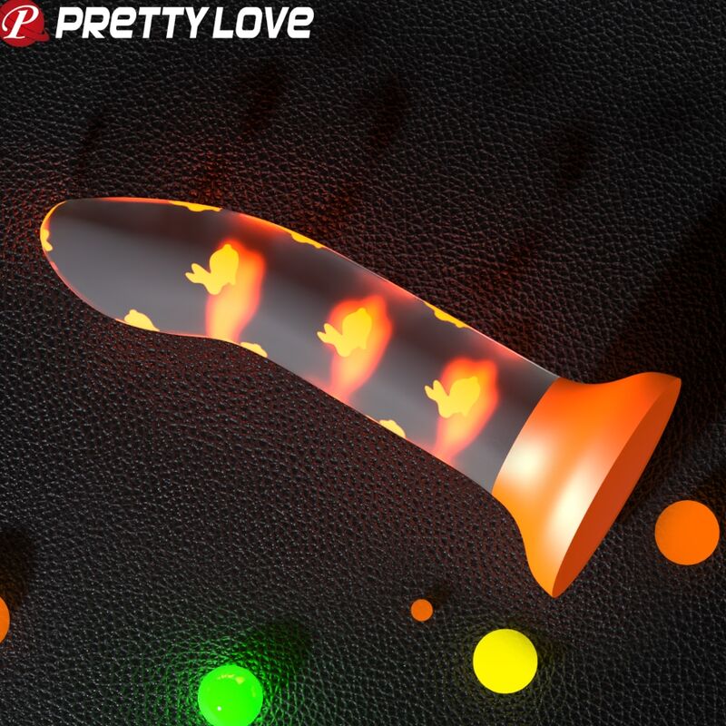 PRETTY LOVE - DILDO DE NUIT MAGIQUE SANS VIBRATION ORANGE FLUORESCENT