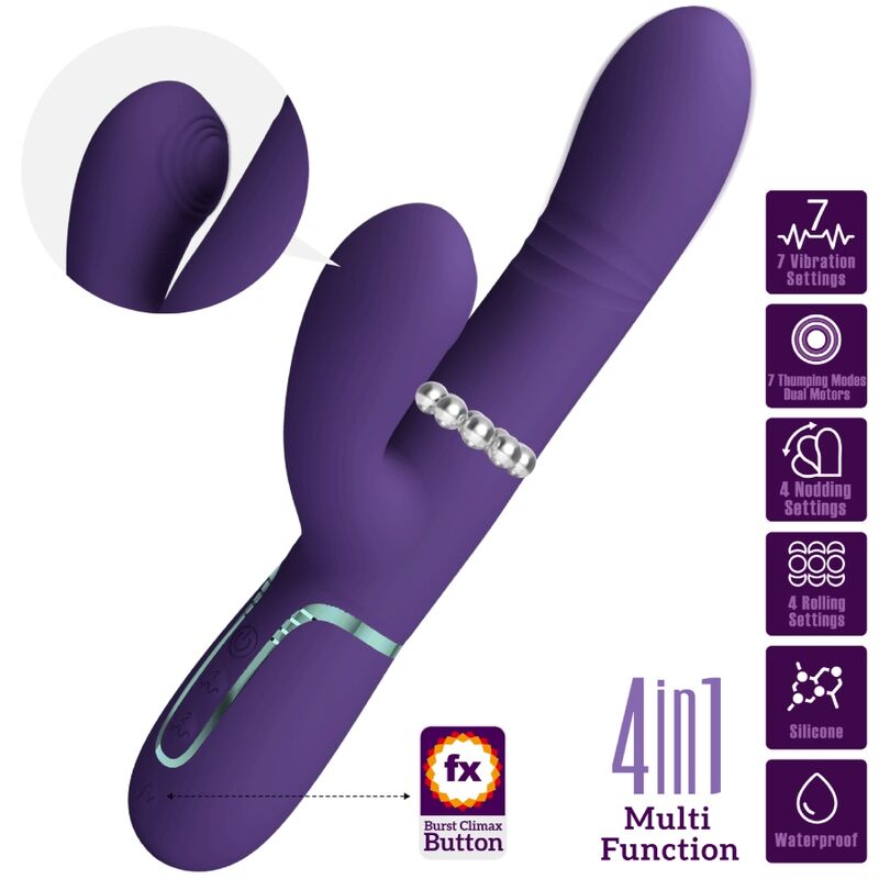 PRETTY LOVE - VIBROMASSEUR MULTIFONCTION POINT G VIOLET