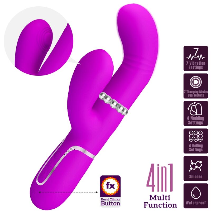 PRETTY LOVE - VIBROMASSEUR MULTIFONCTION POINT G FUCHSIA