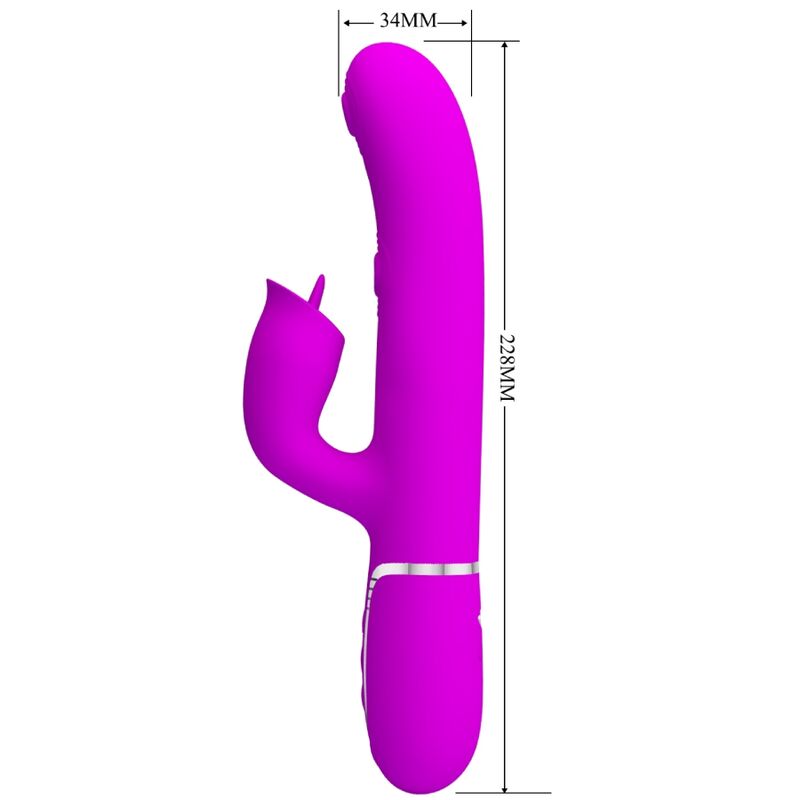 PRETTY LOVE - VIBROMASSEUR LAPIN AVEC LANGUETTE FUCHSIA