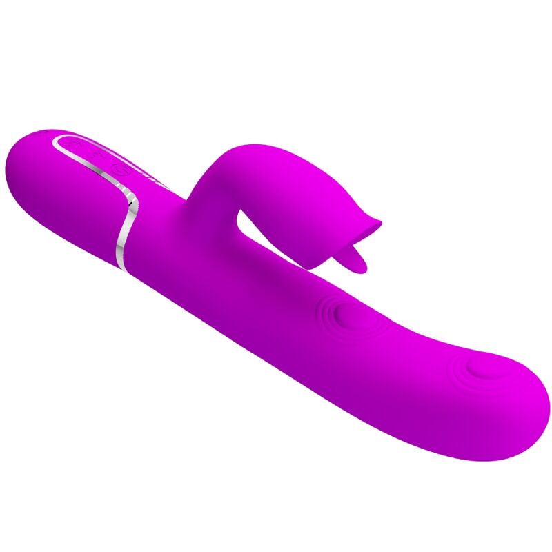 PRETTY LOVE - VIBROMASSEUR LAPIN AVEC LANGUETTE FUCHSIA