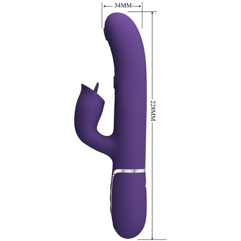 PRETTY LOVE - VIBROMASSEUR LAPIN AVEC LÉCHAGES VIOLETS