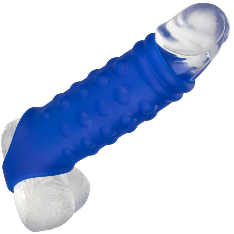 CALEXOTICS - GAINE PÉNIS ADMIRAL AVEC PERLES, SILICONE LIQUIDE BLEU