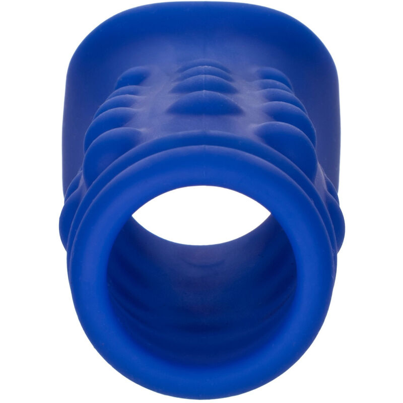 CALEXOTICS - GAINE PÉNIS ADMIRAL AVEC PERLES, SILICONE LIQUIDE BLEU