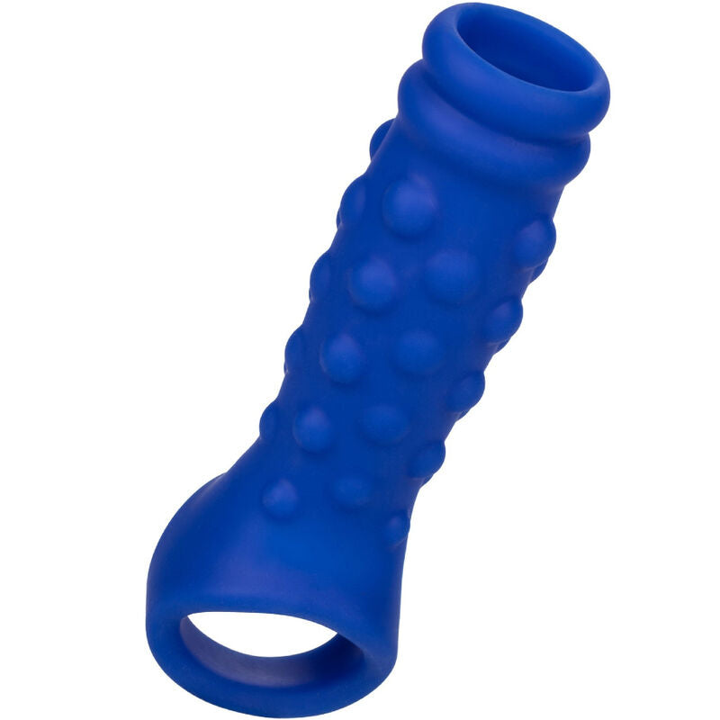 CALEXOTICS - GAINE PÉNIS ADMIRAL AVEC PERLES, SILICONE LIQUIDE BLEU