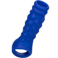 CALEXOTICS - GAINE PÉNIS ADMIRAL AVEC PERLES, SILICONE LIQUIDE BLEU