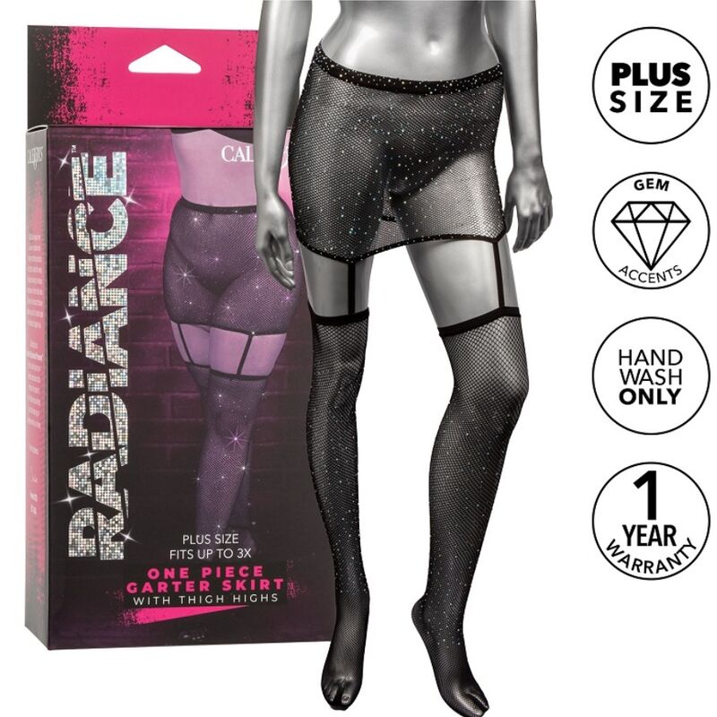 CALEXOTICS - JUPE JARRETELLE RADIANCE, HAUTEUR CUISSE, GRANDE TAILLE
