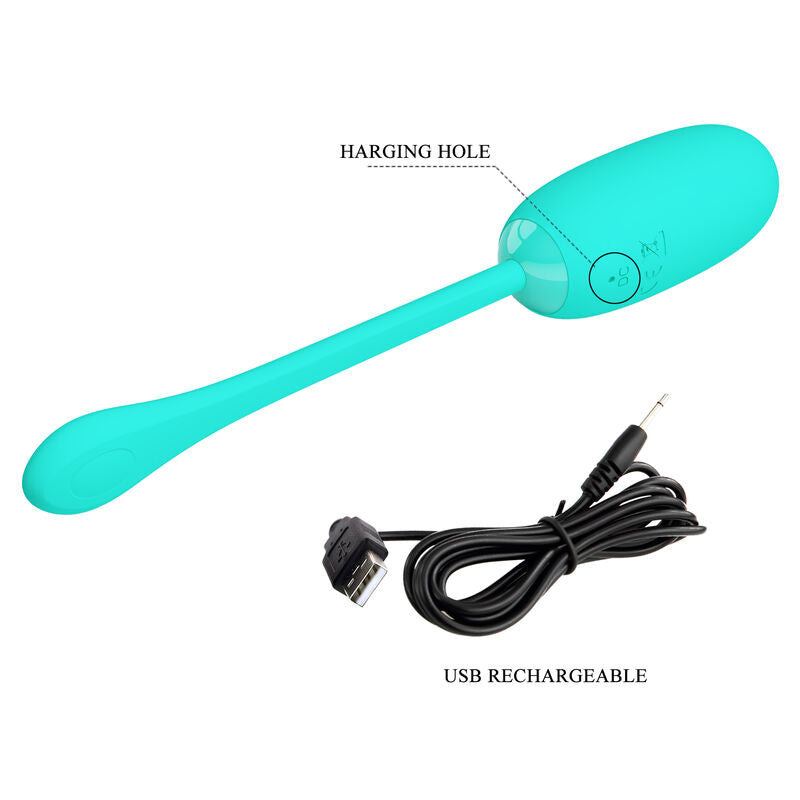 PRETTY LOVE - JULIUS OEUF VIBRANT ÉTANCHE ET RECHARGEABLE AQUA GREEN