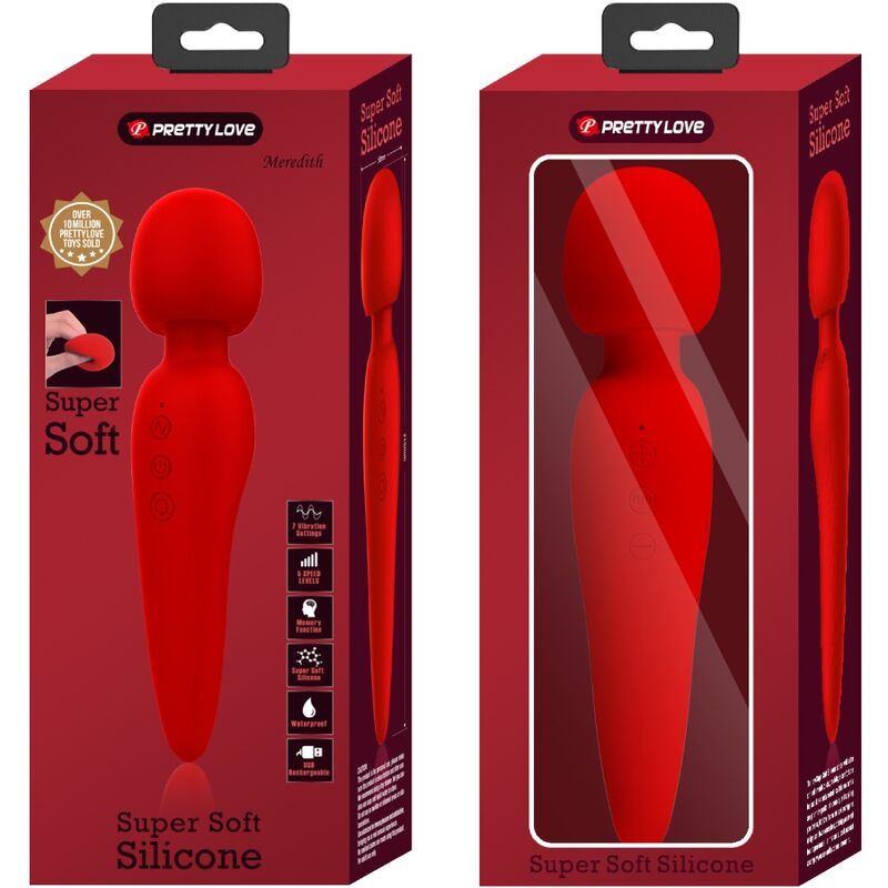 PRETTY LOVE - MEREDITH MASSAGEUR 12 MODES DE VIBRATION ROUGE