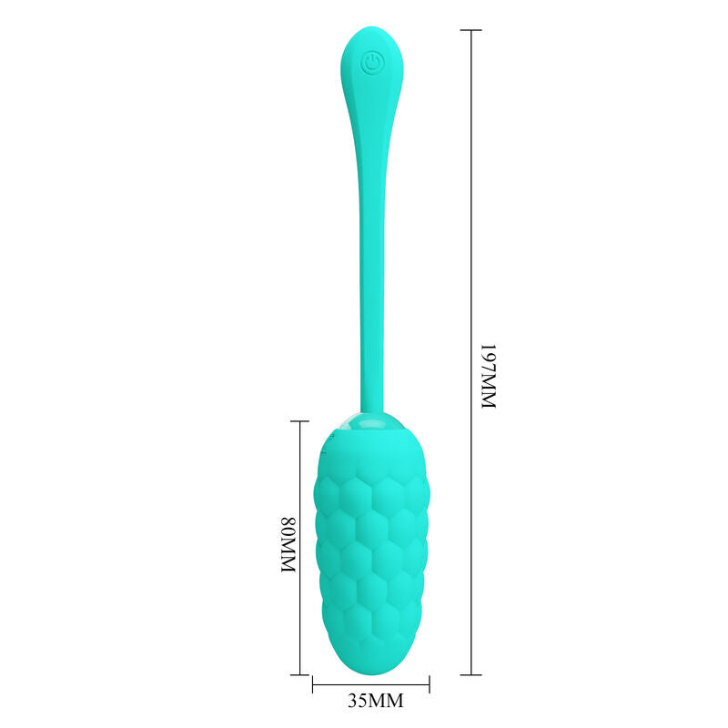 PRETTY LOVE - ŒUF VIBRANT TEXTURÉ MARIN RECHARGEABLE AIGUE-MARINE