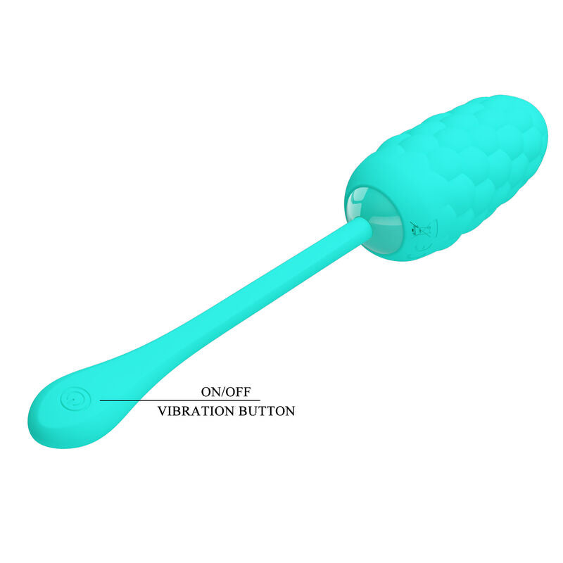 PRETTY LOVE - ŒUF VIBRANT TEXTURÉ MARIN RECHARGEABLE AIGUE-MARINE