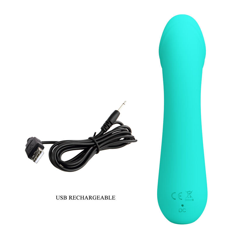 PRETTY LOVE - VIBROMASSEUR RECHARGEABLE CETUS VERT D'EAU