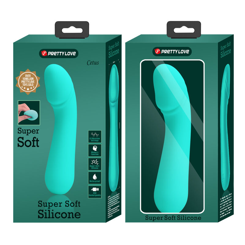 PRETTY LOVE - VIBROMASSEUR RECHARGEABLE CETUS VERT D'EAU