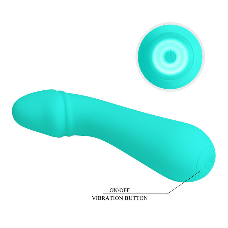 PRETTY LOVE - VIBROMASSEUR RECHARGEABLE CETUS VERT D'EAU