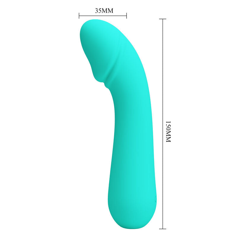 PRETTY LOVE - VIBROMASSEUR RECHARGEABLE CETUS VERT D'EAU
