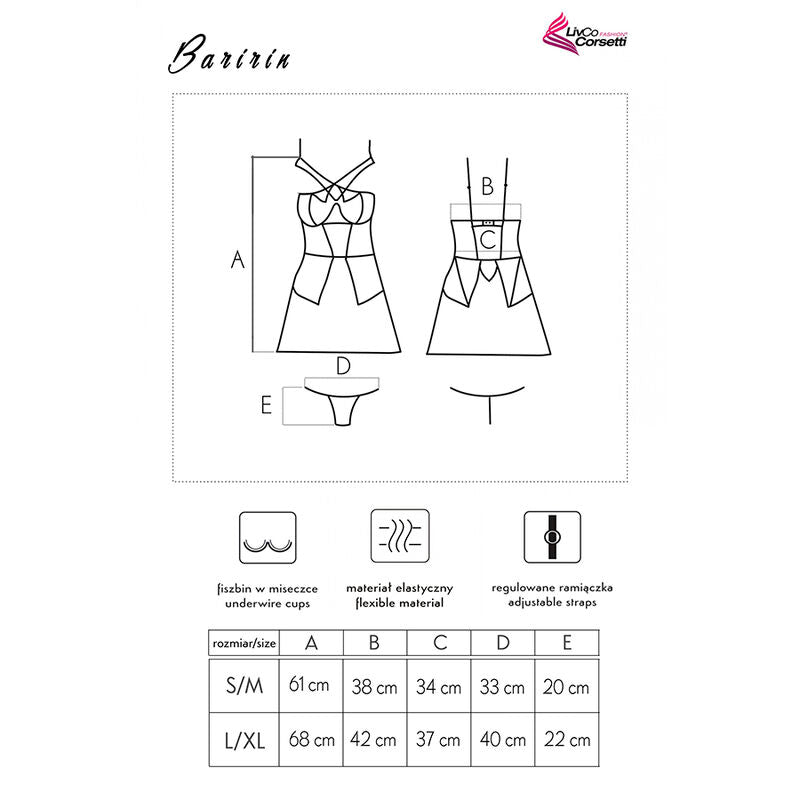 LIVCO CORSETTI FASHION - BARIRIN LC 90633 JUPE + CULOTTE NOIR