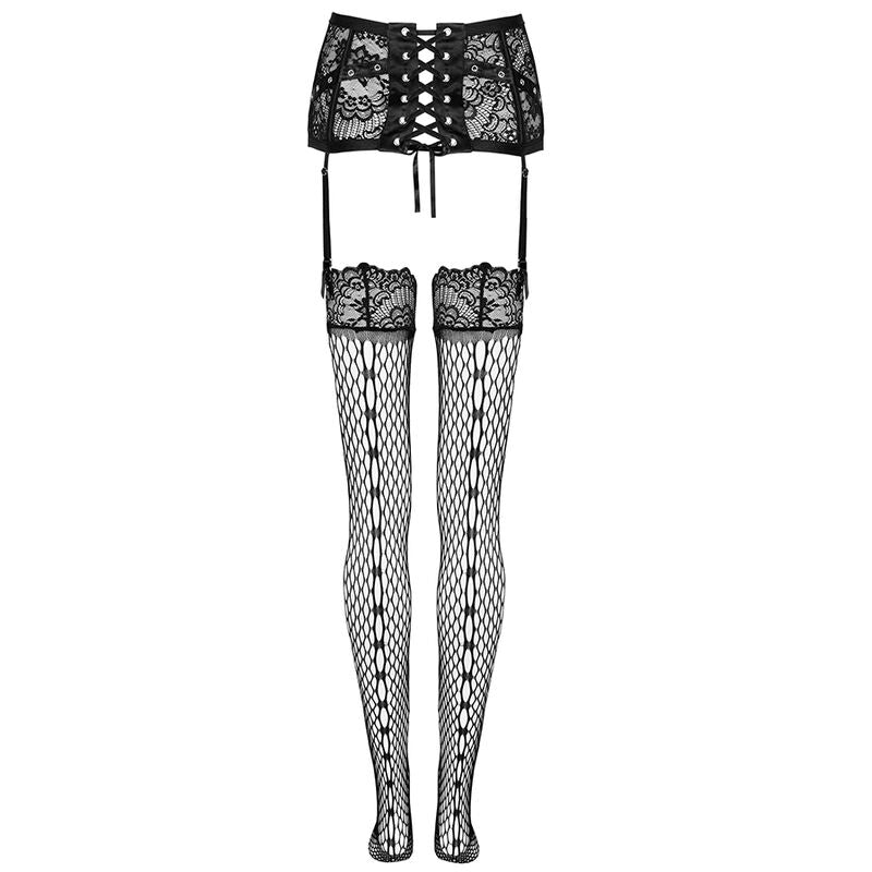 LIVCO CORSETTI FASHION - JELLY LC 90673 PORTE-JARRETELLES + BAS NOIR