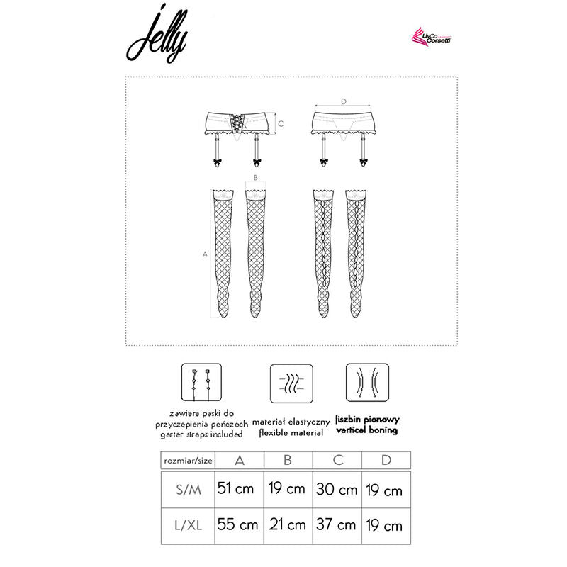 LIVCO CORSETTI FASHION - JELLY LC 90673 PORTE-JARRETELLES + BAS NOIR