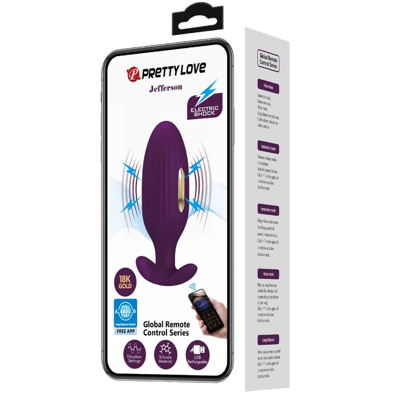 PRETTY LOVE - JEFFERSON PLUG ANAL TÉLÉCOMMANDÉ VIOLET