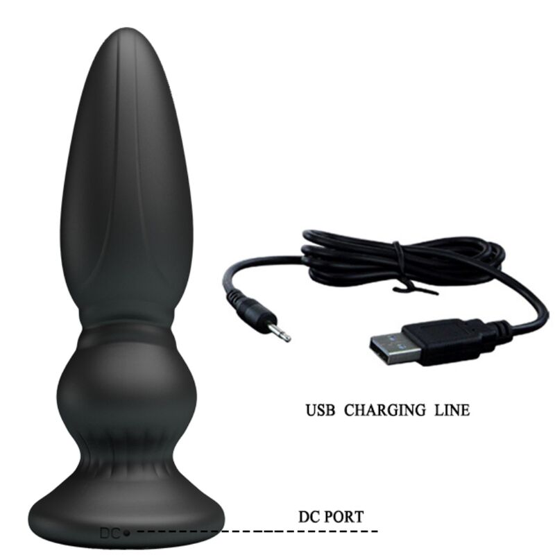 MR PLAY - VIBRATEUR PUISSANT AVEC TÉLÉCOMMANDE, PLUG ANAL, NOIR