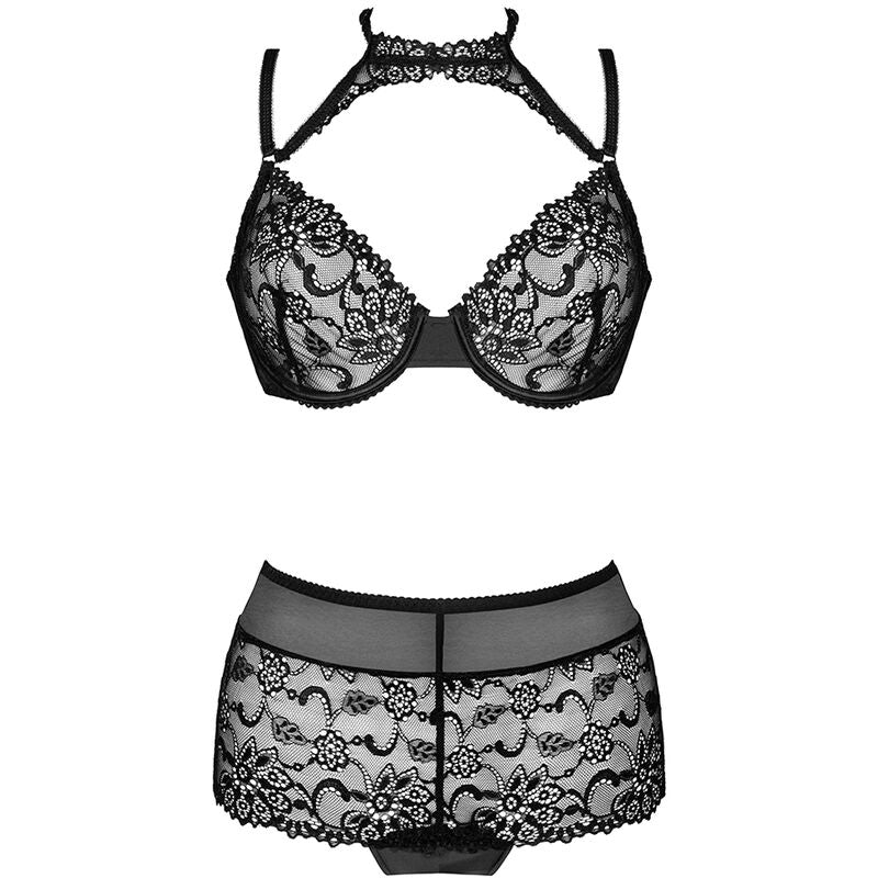 LIVCO CORSETTI FASHION - LINERA FOR THE SENSES COLLECTION SOUTIEN-GORGE + CULOTTE NOIRE